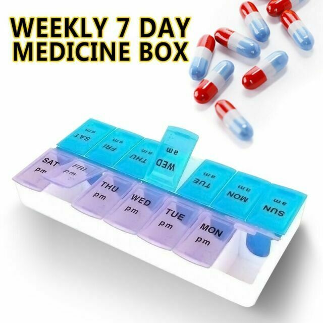 Weekly Pill Box Organizer Twice A Day 7 Day Ampm Organizer Case Medicine Storage