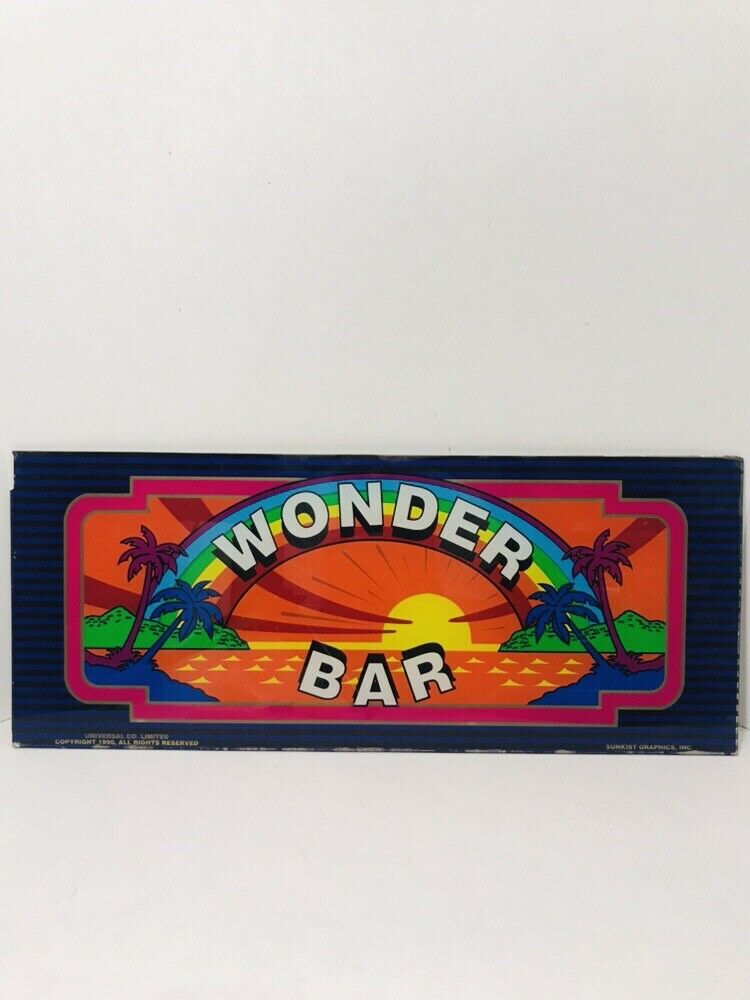 Vintage Wonder Bar Slot Machine Belly Glass Las Vegas 1990 Sunkist Graphics