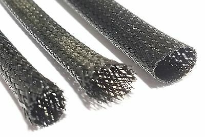 Black Braided Expandable Flex Sleeve Wiring Harness Loom Flexible Wire Cover