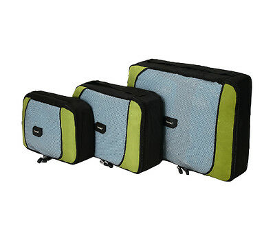 Travela | Ecubes - Set Of 3 Brand New Green / Black Packing Cubes - Free Ship!!!