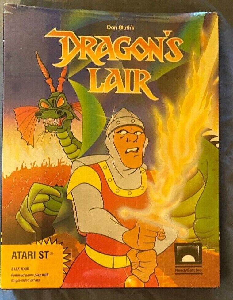 Dragon's Lair Atari 1040/520 St New Disk In Warped Box By Ready Soft Inc