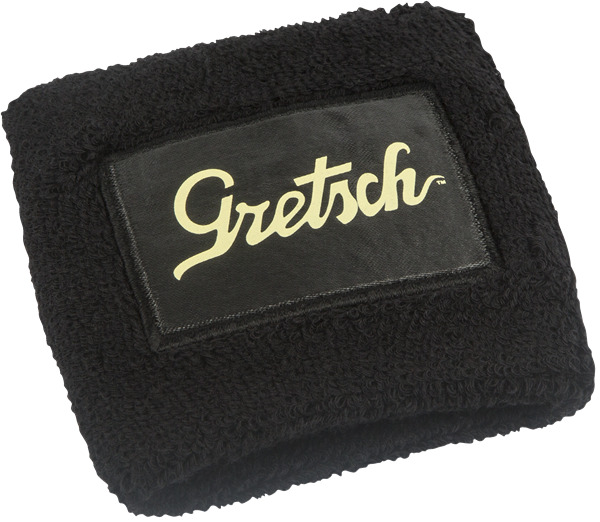 Gretsch Script Logo Wrist Sweat Band, Black Stretch Terry Cloth, 9229778100