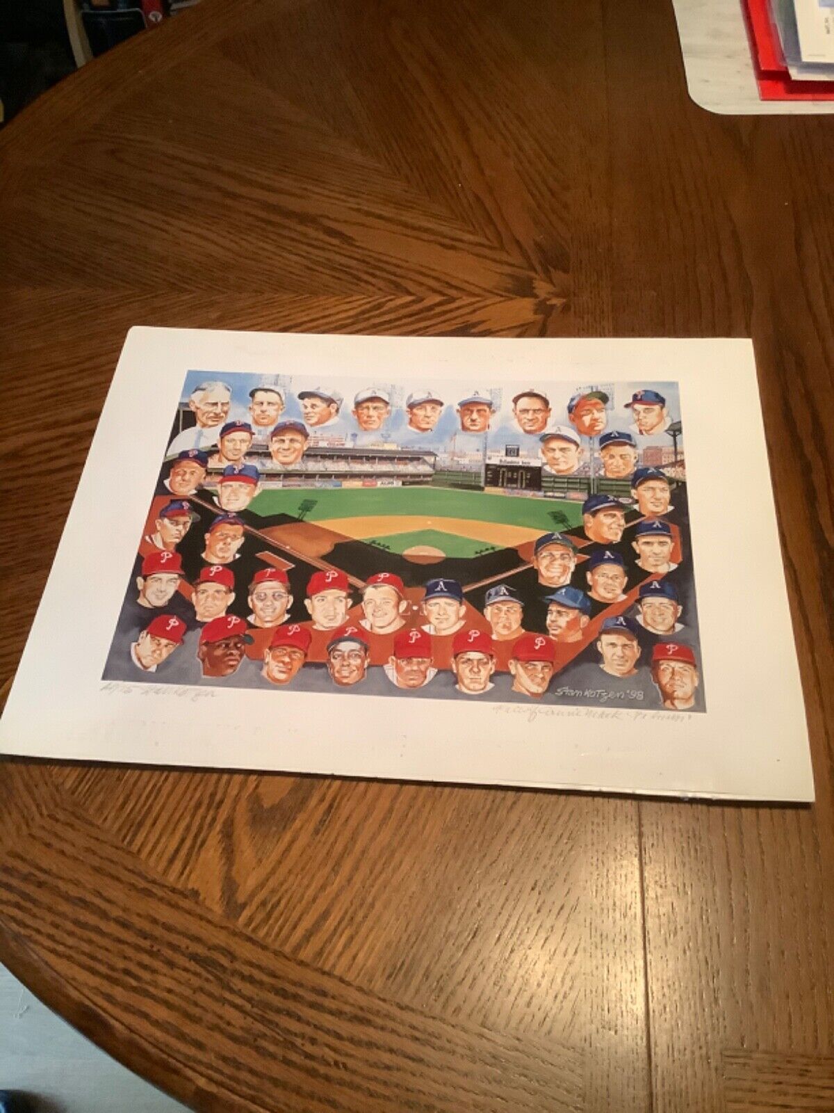 Signed Stan Kotsen Artist Proof Of Original Painting Baseball Faces Connie Mack
