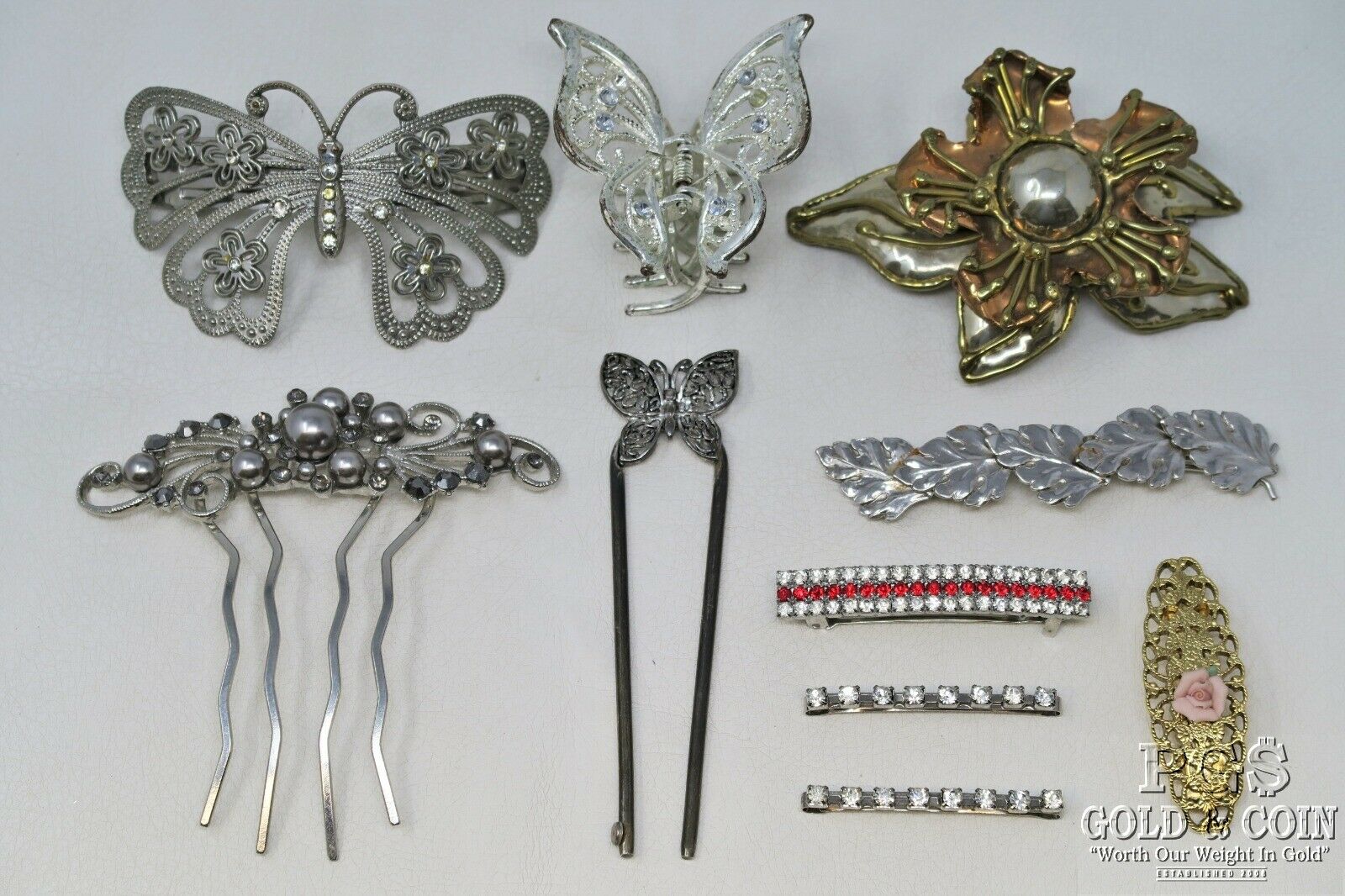Vintage Hair Pins Hair Picks Asst Accessories Vintage Barrett Butterfly 18607