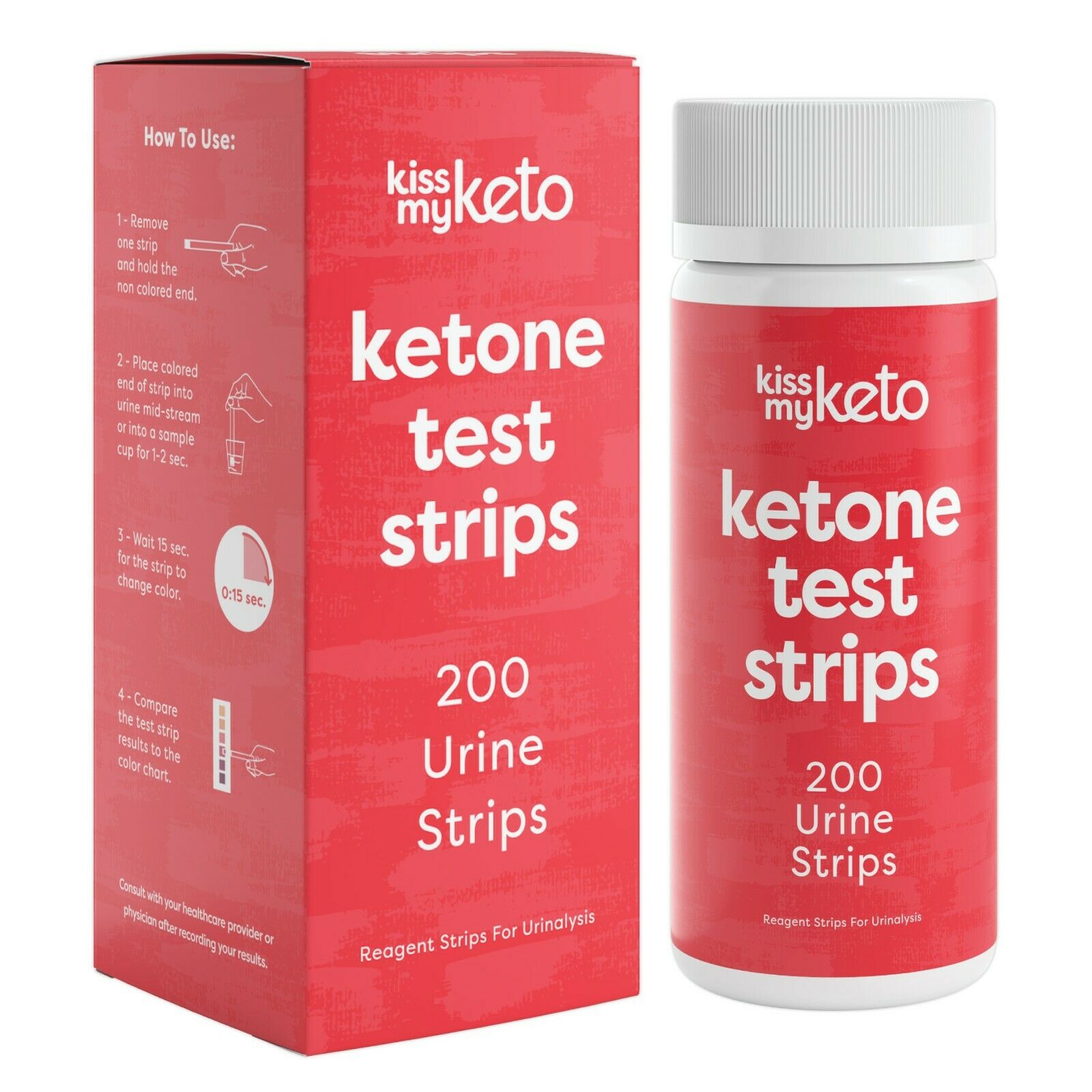 Kiss My Keto 200 Ketone Strips, Urine Test Sticks For Ketogenic Diet, Buy Direct