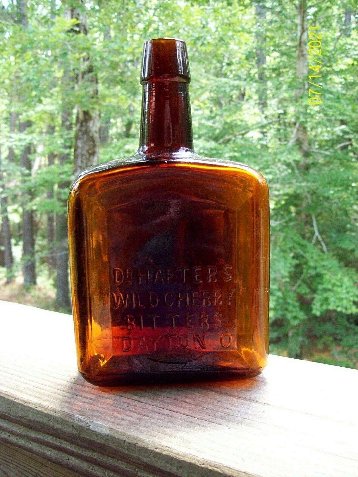 Antique Embossed Dr.. Harters Wild Cherry Bitters Dayton O Bottle