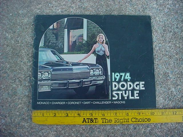 Mopar 74 Dodge Original Sales Brochure Dart Charger Coronet Challenger Monaco