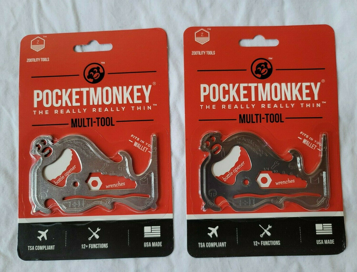 Lot Of 2 Pocketmonkey Multi-tool Made In Usa By Zootility Tools Sealed