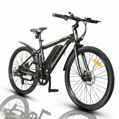 26"36v 350w Litium Ion Electric Bicycle E-bike Shimano 7 Speed Removable Battery