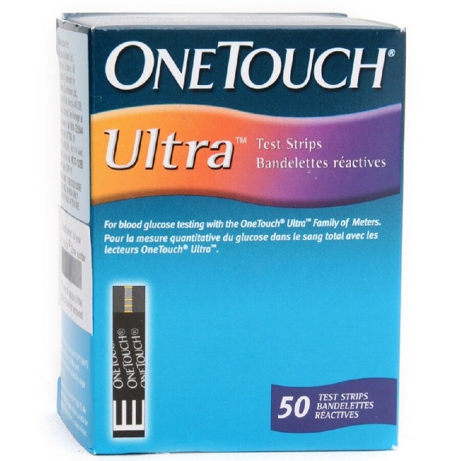One Touch Ultra Blood Glucose Diabetic 50 Test Strips 50/ct Expiry: August 2022