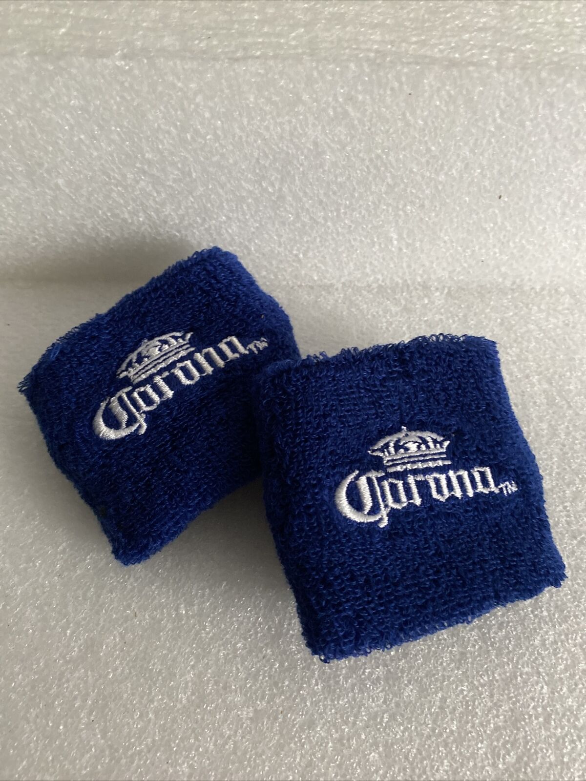 Corona Beer Promotional Wrist Sweat Bands Lot Of 2 Nip  Free U. S. Shipping-blue