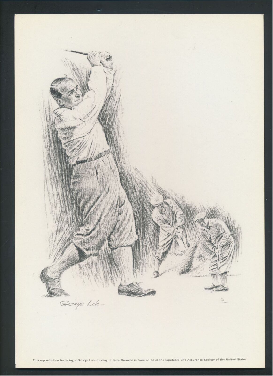 Gene Sarazen 1980 Reproduction Of 1961 George Loh Drawings/ Lithograph