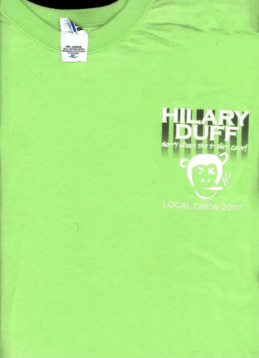 Hilary Duff 2007 “dignity” Local Crew Concert Tour Shirt-extra Large