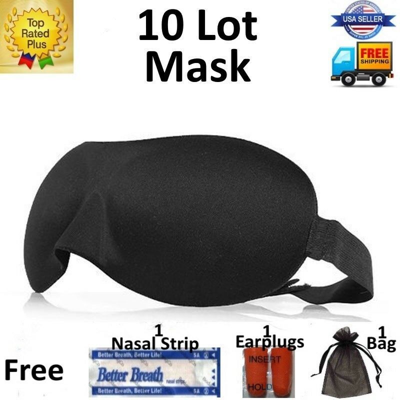 3d Eye Mask 10 Lot Sleeping Shade Cover Blindfold Rest Relax Travel Sleep Aid