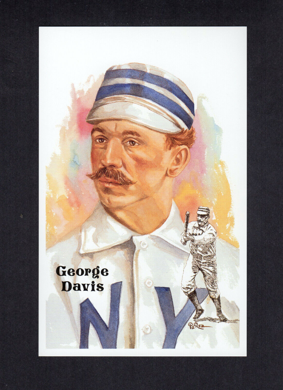 George Stacey Davis, Giants 1890-1909 | Perez-steele Hall Of Fame Art Postcard A