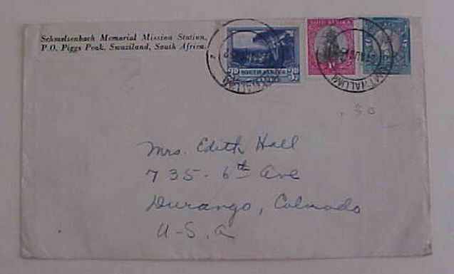 Swaziland  Cover On South Africa Excised 1952 Umtwallum To Usa