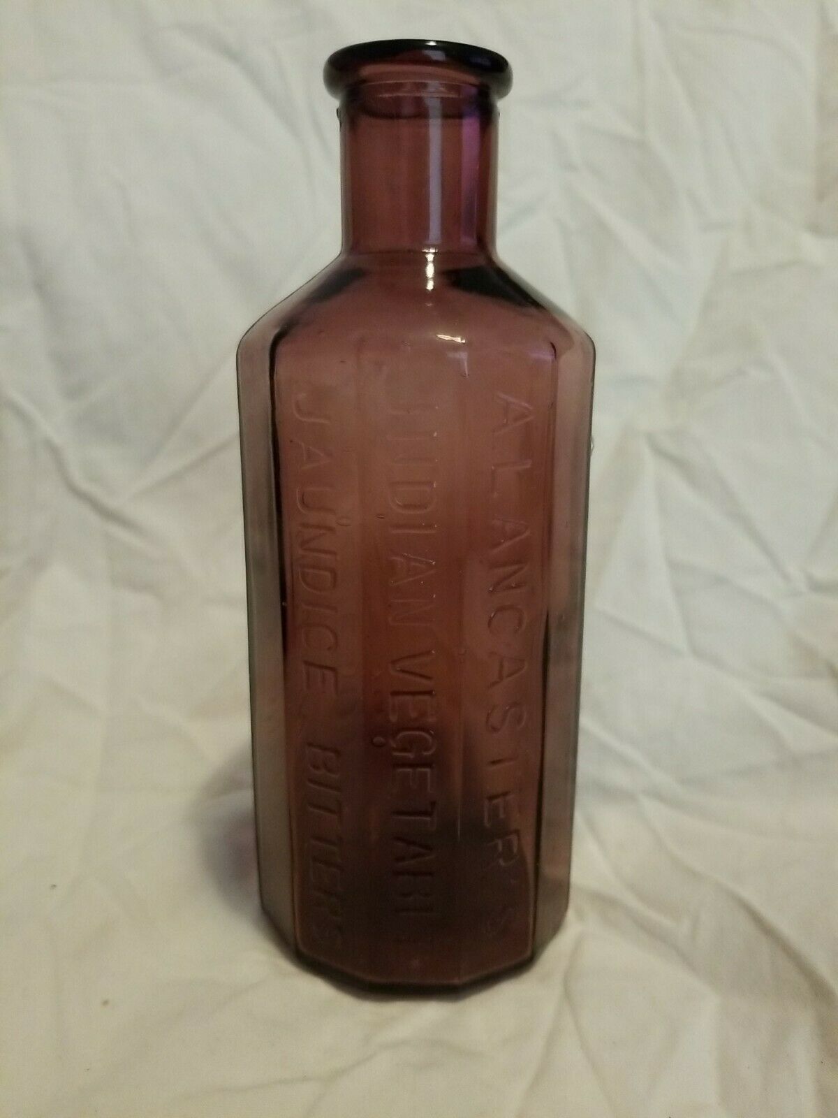 Antique A. Lancaster's Indian Vegetable Jaundice Bitters Bottle 1852 Purple