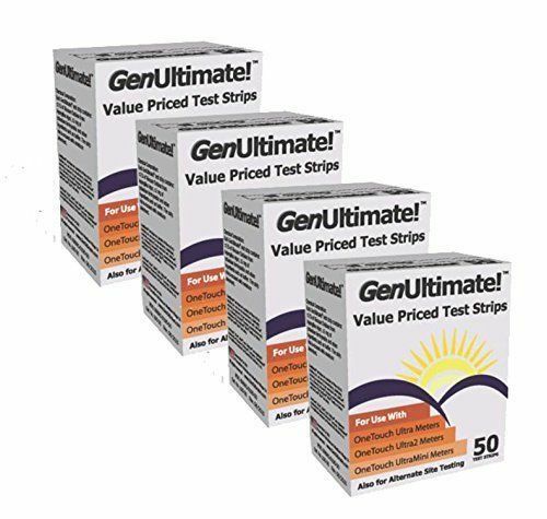 Genultimate! Blood Glucose Strips 200 Count- 4boxes Of 50 New Exp 03/2023
