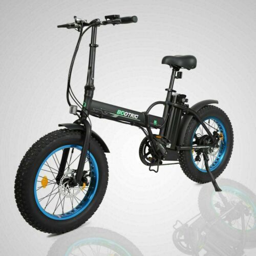Ecotric Folding 20"500w 36v12.5ah Electric Bicycle Beach Snow Ebike 7 Speed