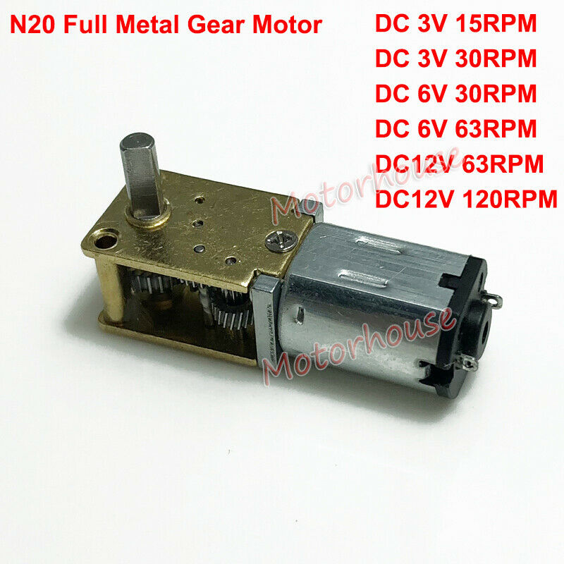 Dc3v-12v Mini Micro N20 Gear Motor Full Metal Gearbox Large Torque Diy Robot Car