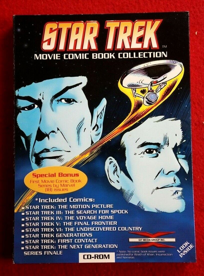 Star Trek Movie Comic Book Collection On Cd-rom.