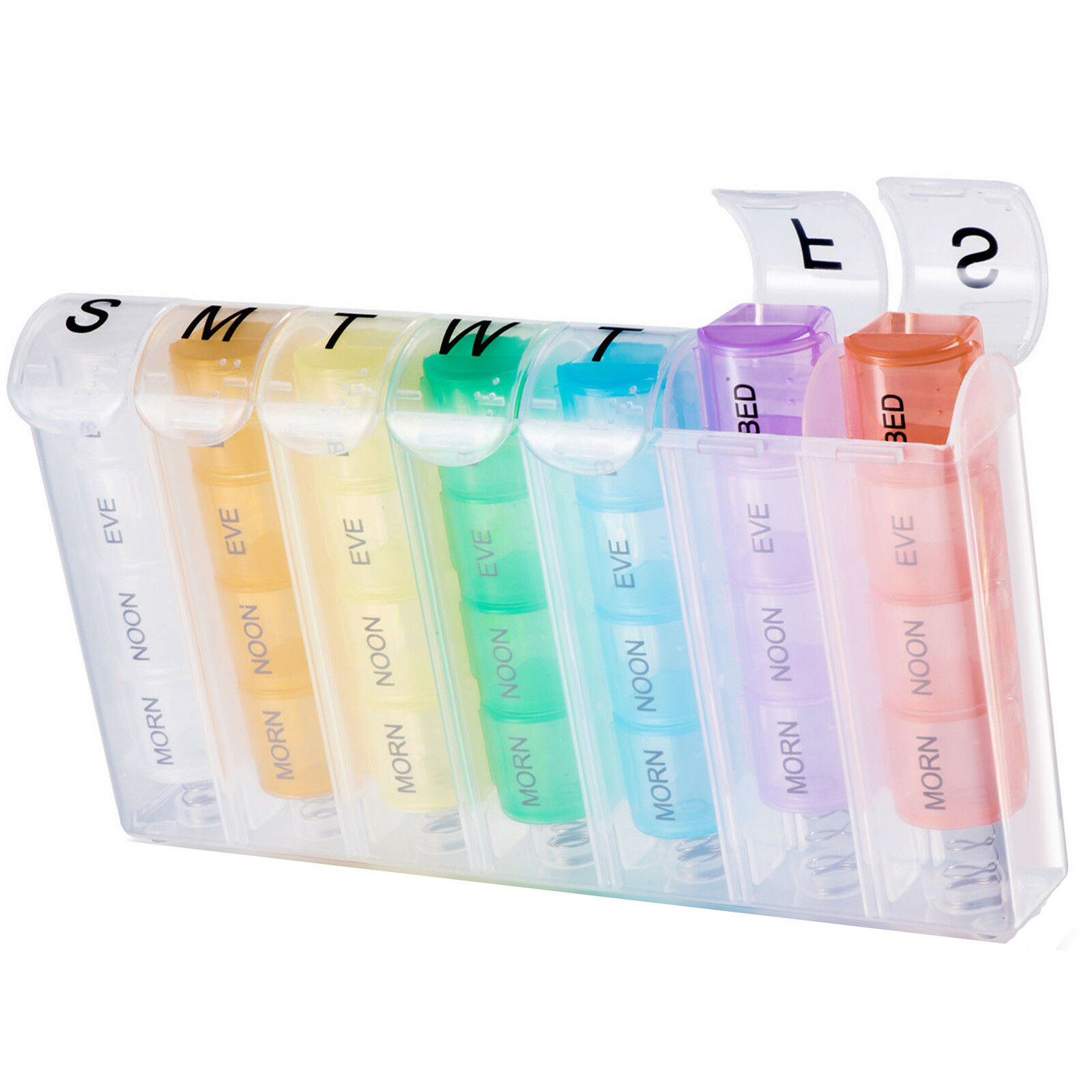 Weekly Pop Up Pill Box Storage Organizer 7 Day Medication Compartment Container