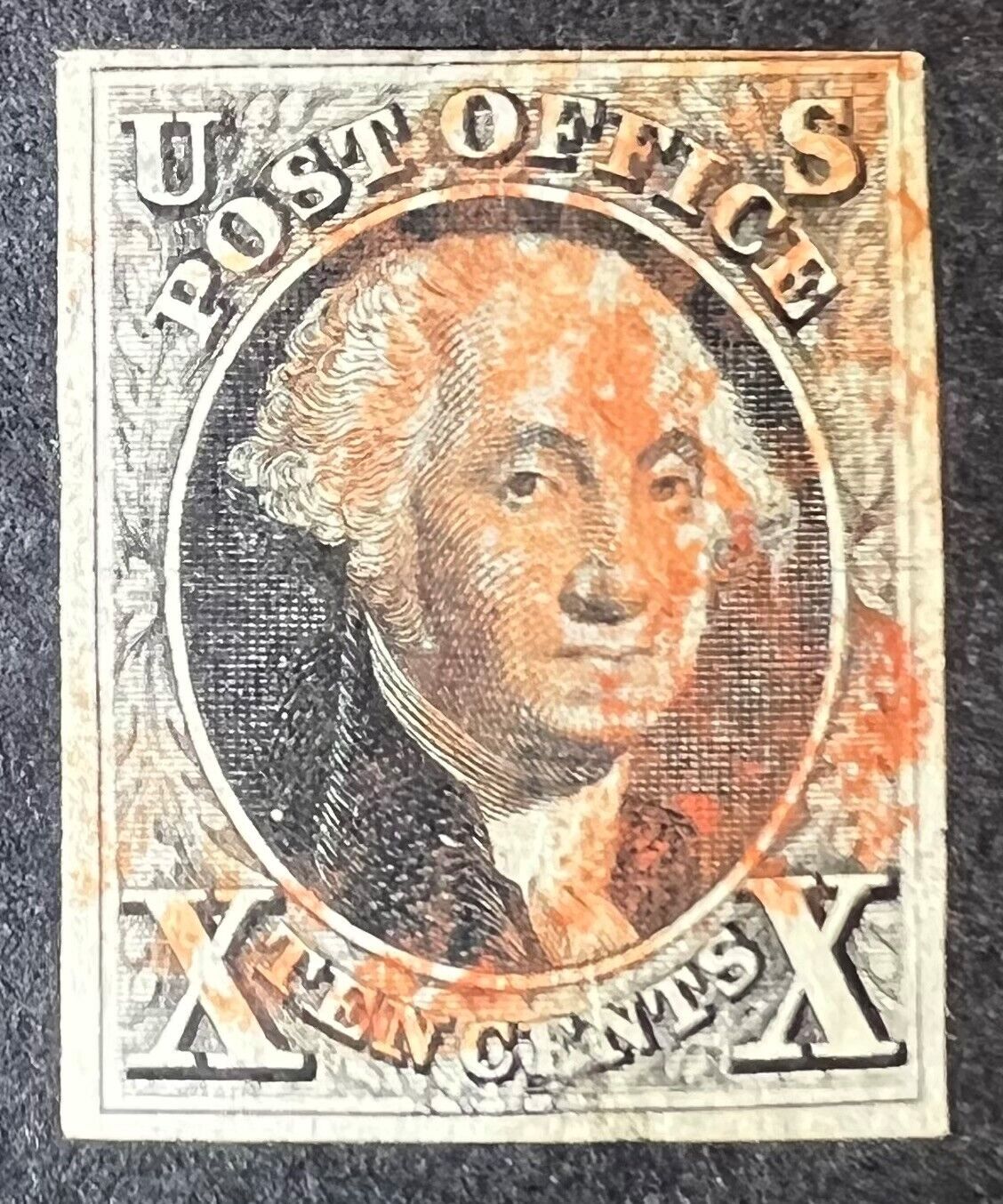 Scott#: 2 - George Washington 10c 1847 Used Single Stamp F/vf Scv$900
