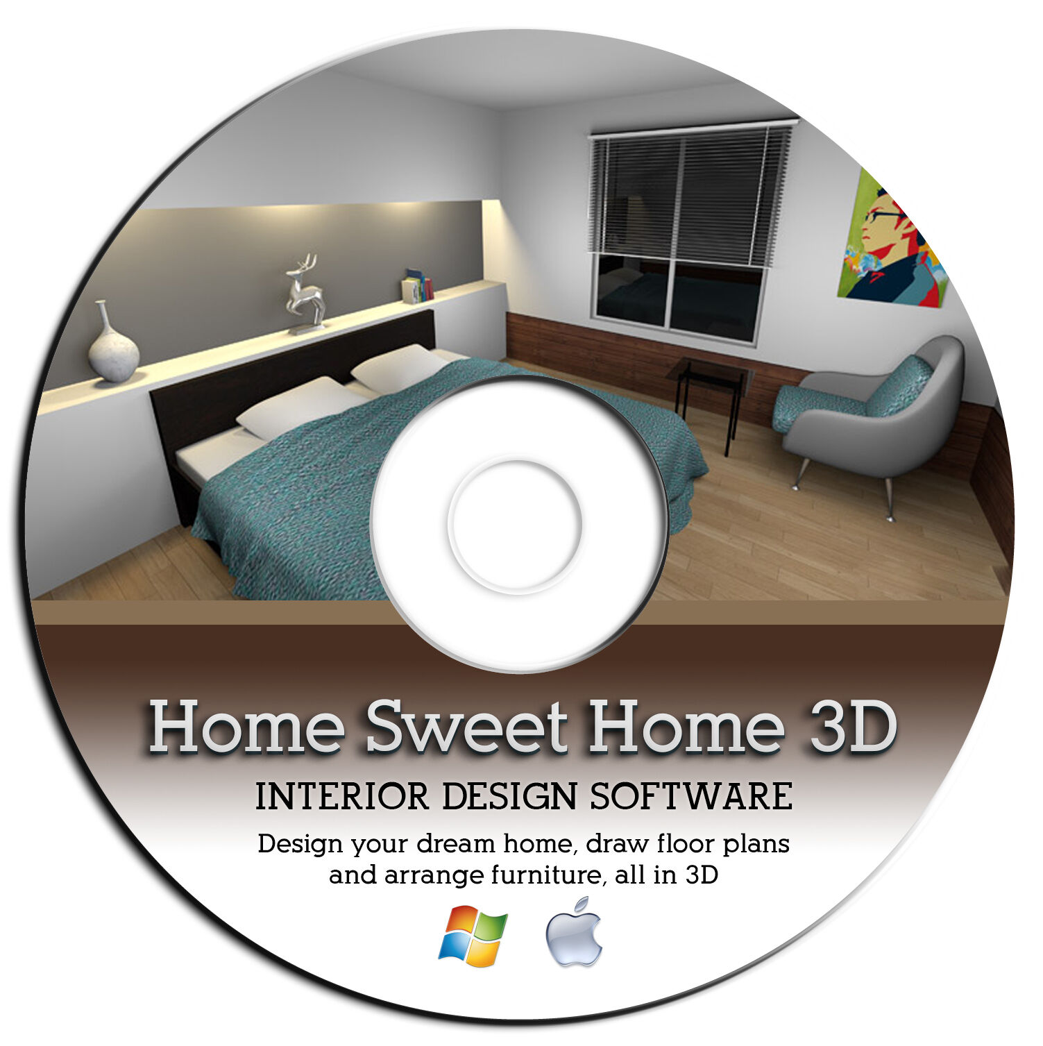 Sweet Home 3d-interior Design Cad Software Suite-microsoft Windows/apple Mac-cd