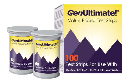 Genultimate Test Strips 100ct For Onetouch Ultra Ultra2 Meters Exp 03/16/2023