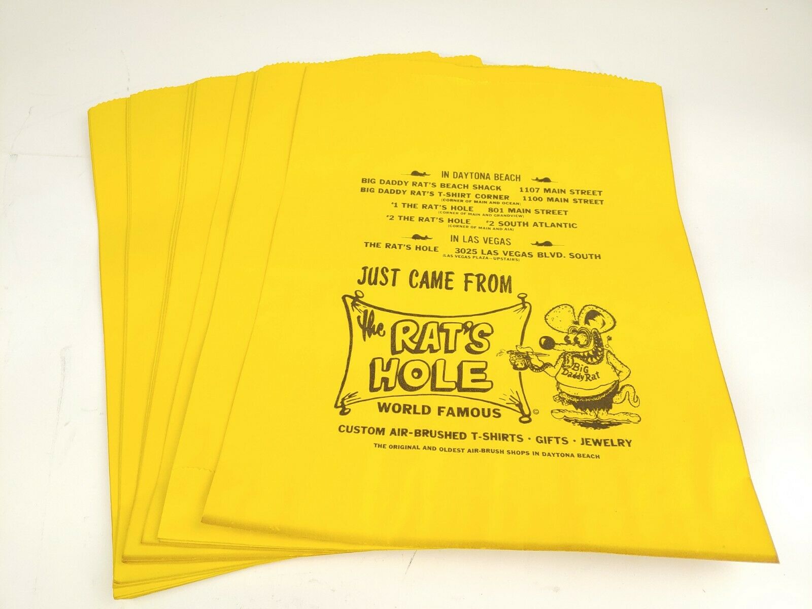 Lot Of 20 Vintage Rat's Hole Paper Bags - Daytona, Las Vegas